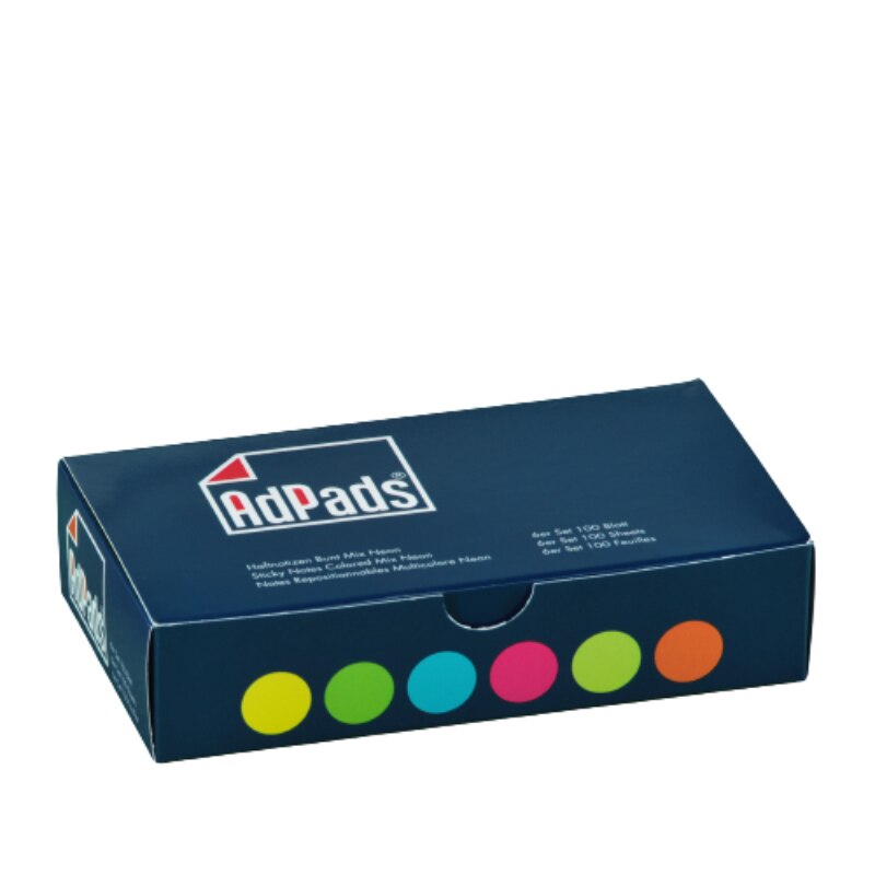 Set Note lipicioase autoadezive, AdPads®, 75 x 70 mm, 6 blocuri a cate ...