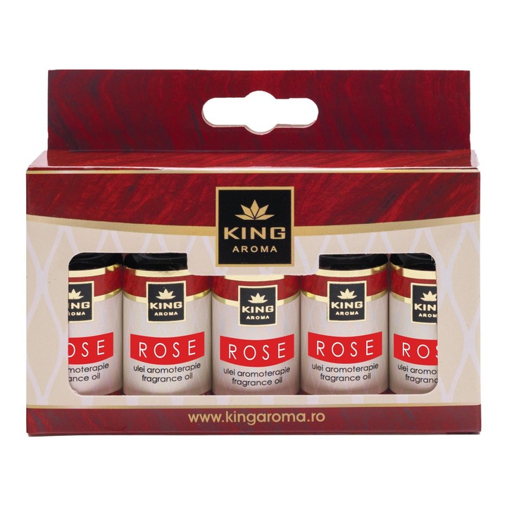 Pachet 5 uleiuri parfumate aromaterapie KING Aroma ROSE, 10 ml