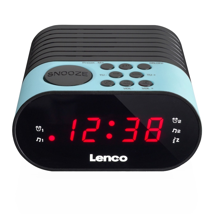 FM радио часовник Lenco CR-07, таймер за заспиване, 0,3 W, син
