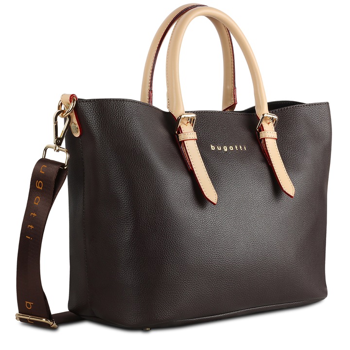 Női táska ökológiai bőrből, bugatti, Ella Shopper M, Sötétbarna