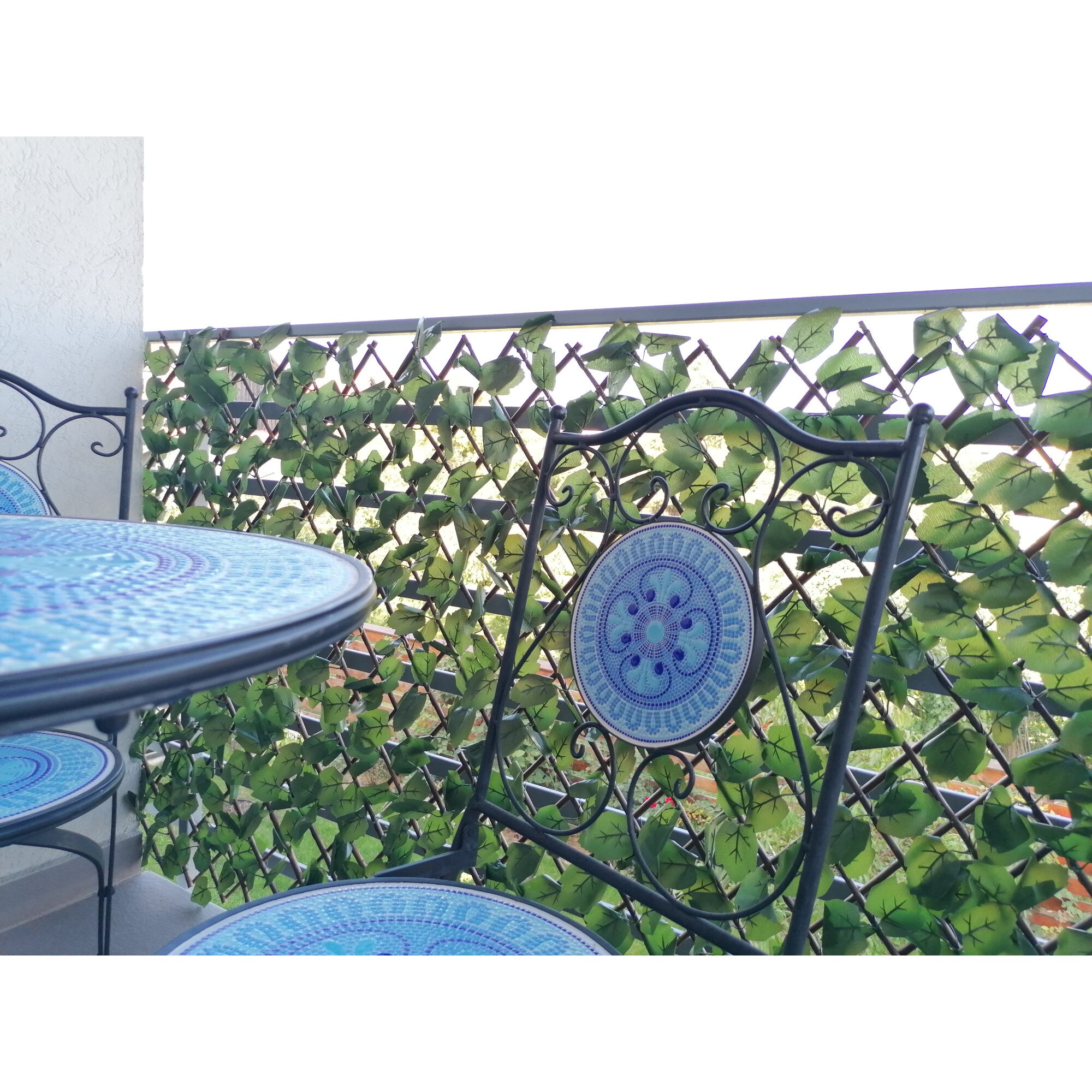 Разтегателен зелен параван Fieronart, изработен от ракита и изкуствени