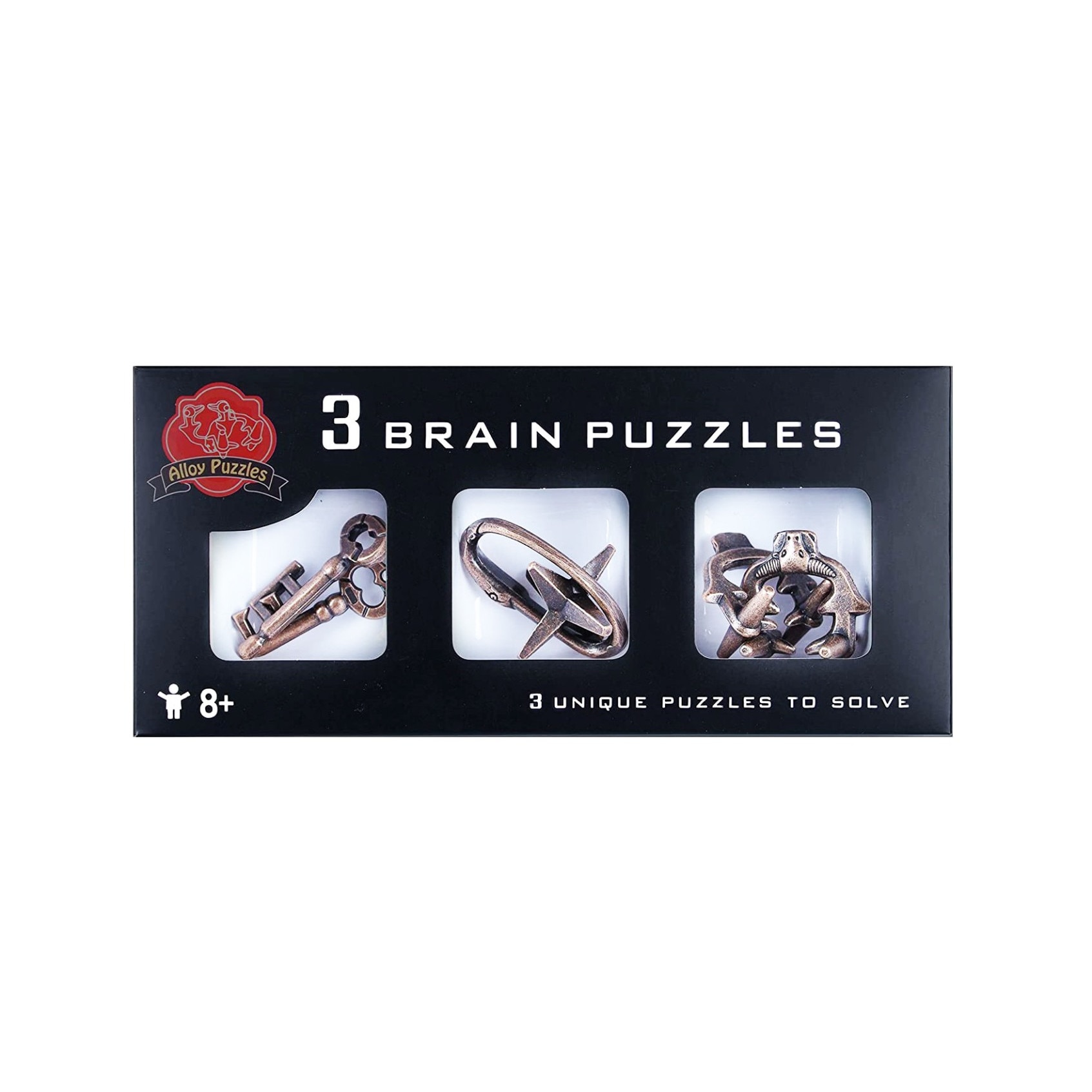 Set Puzzle Brain Twister 3 Jocuri Din Metal Pentru Copii Si