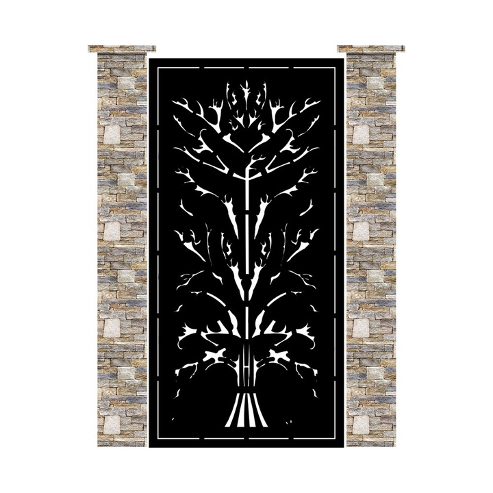 Vágott lemezből készült gyalogkapu, ÉLETFA modell, 1000x2000 mm, Ferrobrand