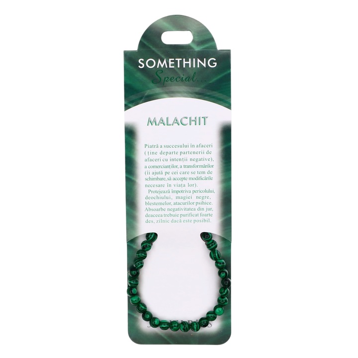 Bratara cu pietre semipretioase, NO112, Malachit, Verde, 8 cm