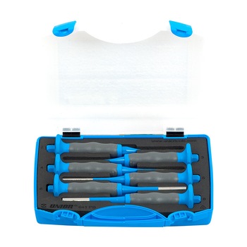 Set de 6 priboaie cu maner in cutie de plastic marca Unior Set de 6 priboaie cu maner in cutie de plastic marca Unior