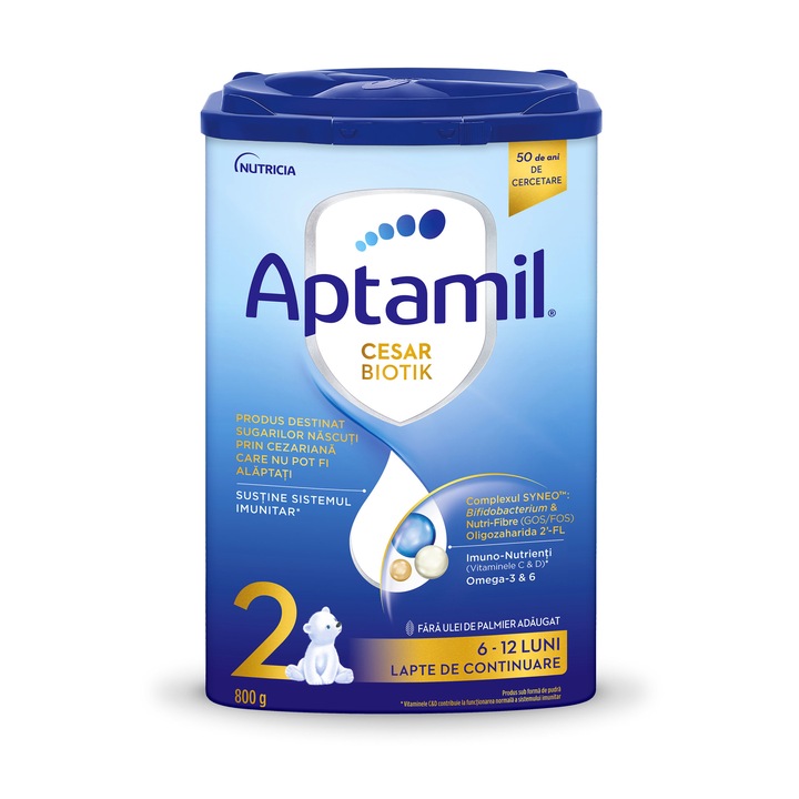 Lapte praf Aptamil CESARBIOTIK 2, 800 g, 6-12 luni, Nutricia