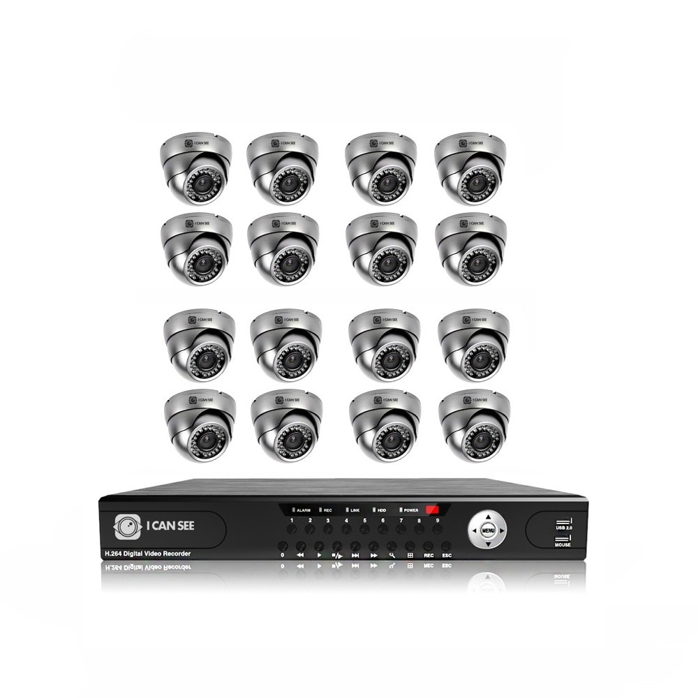 Kit supraveghere ICANSEE ICS-K45-16AK, cu 16 camere analog de interior/exterior, 420 linii TV, DVR 16 canale 960H, 16 canale audio