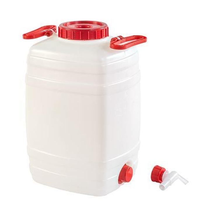 Ферментационен съд с пластмасови дръжки, кран и отдушник - 25 L