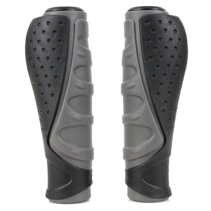 Mansoane de bicicleta, Anti alunecare, Cu amortizare, Cauciuc, Gri