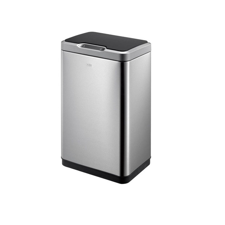 Cos de gunoi cu senzor EKO, Mirage, capacitate 45 l, deschidere/inchidere silentioasa a capacului, 1 cos detasabil, butoane touch, indicatoare luminioase, ergonomic, otel inoxidabil rezistent, design compact, inox