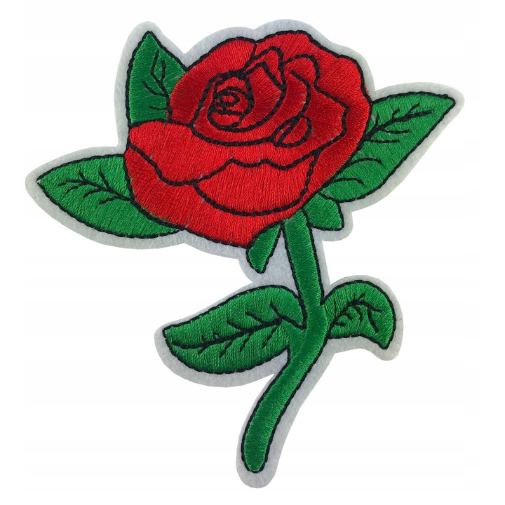 Petic Textil, Little Angel, Trandafir, Rosu, 6.5 cm x 7 cm