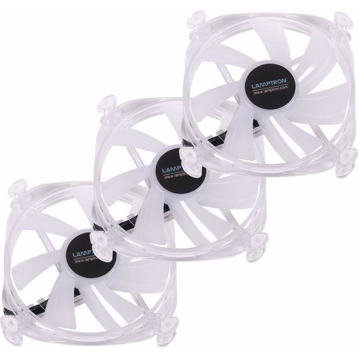 Set 3 ventilatoare PC Lamptron LAMP-ABAR103, Icecloud+ ARGB, 120x120x25mm