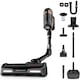 Aspirator vertical fara fir Rowenta X-Force Flex 15.60 RH99F1WO, 550W, 32.4V, autonomie 80 min, filtrare 99.9%, recipient praf 0.9 L, tub flexibil, perie cu LED, panou digital SmartControl, statie de incarcare cu suport pentru accesorii, negru & maro
