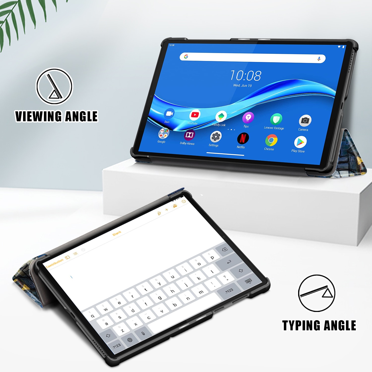 Husa protectie tableta, HUEIROY, Compatibil cu Lenovo Tab M10 FHD, Multicolor