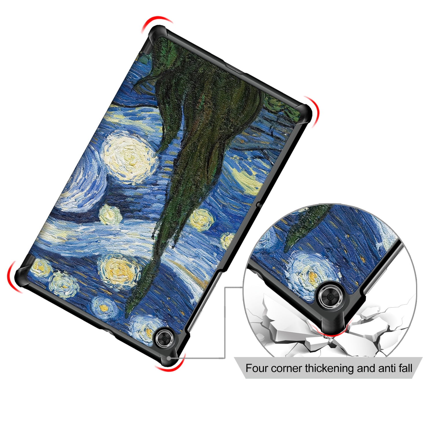 Husa protectie tableta, HUEIROY, Compatibil cu Lenovo Tab M10 FHD, Multicolor