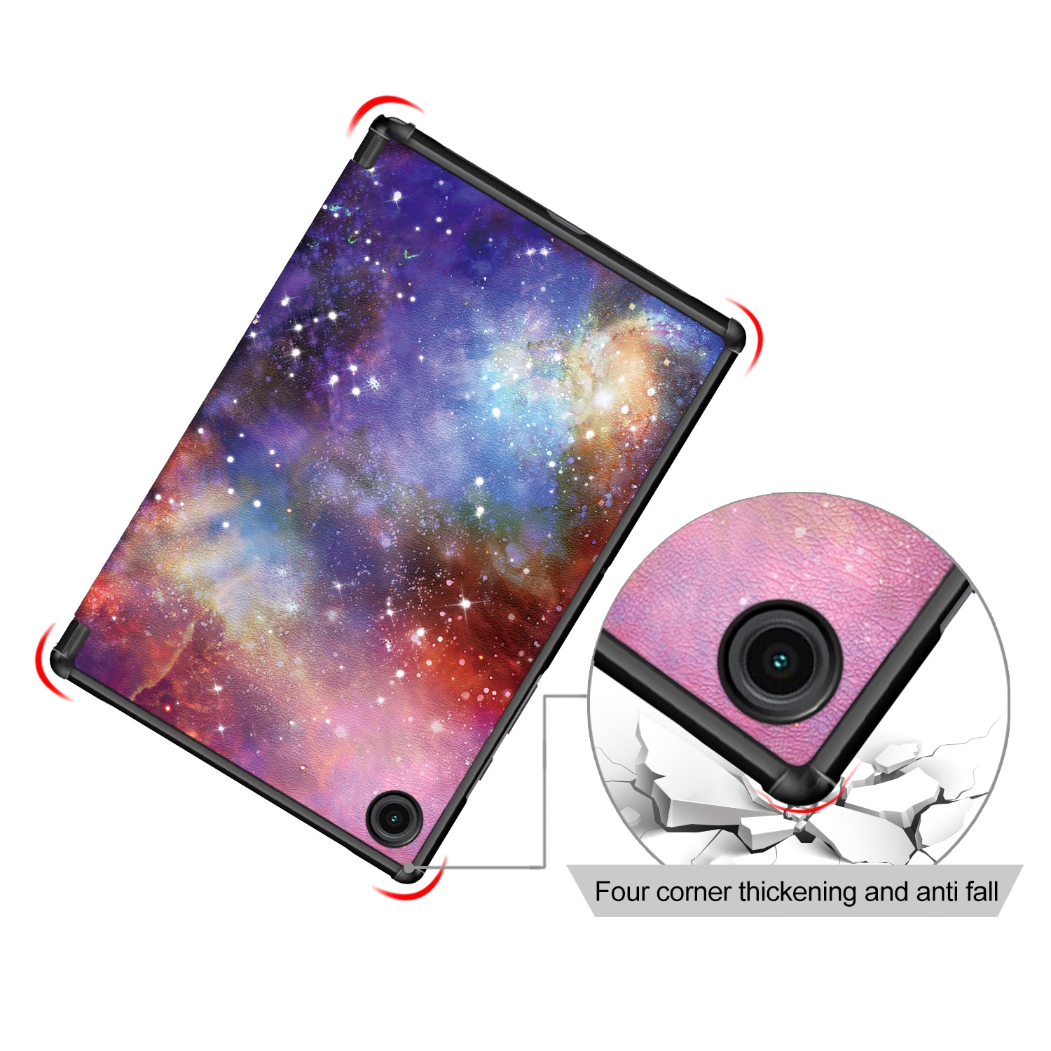 Husa protectie tableta, HUEIROY, Compatibil cu Samsung Galaxy Tab A8, Multicolor