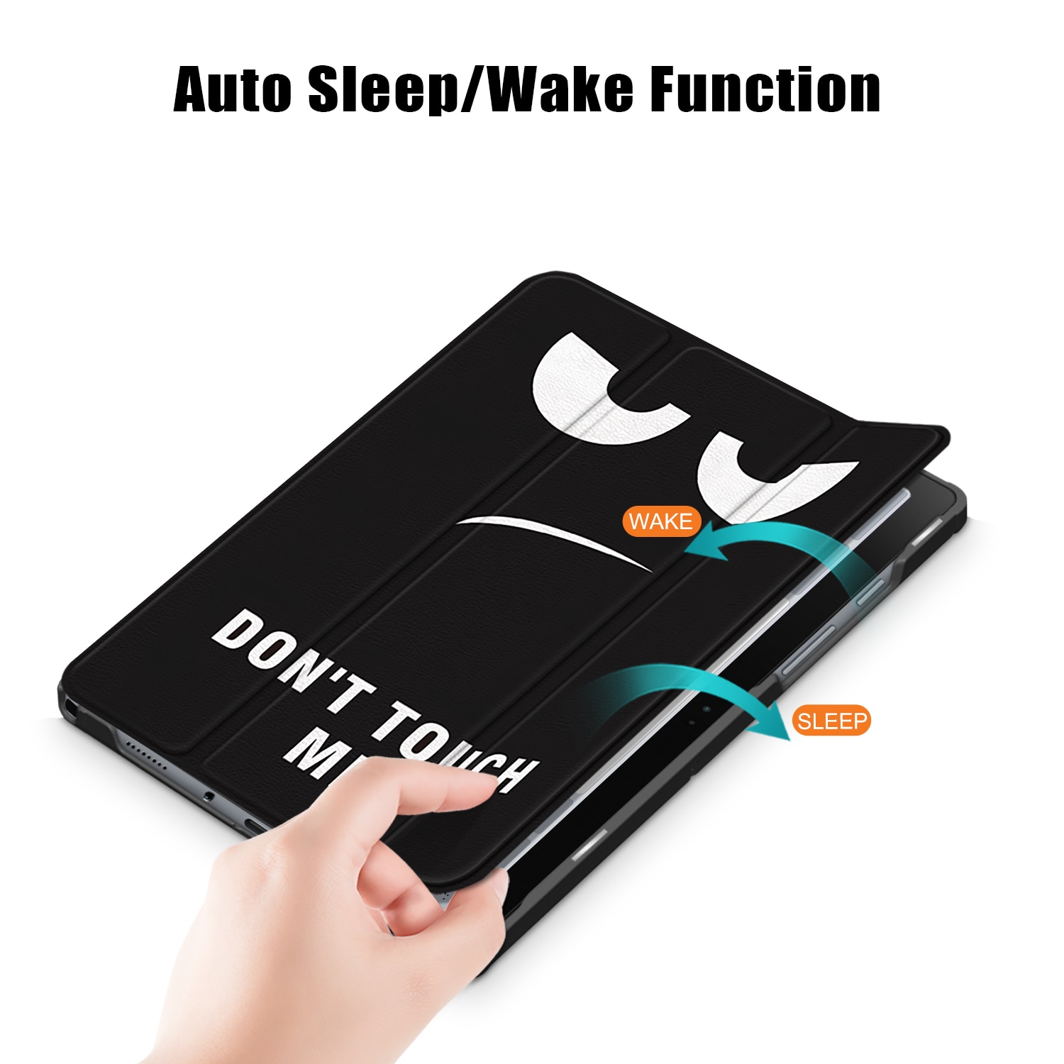 Husa de protectie tableta, HUEIROY, Compatibil cu Samsung Galaxy Tab A8, Negru/Alb