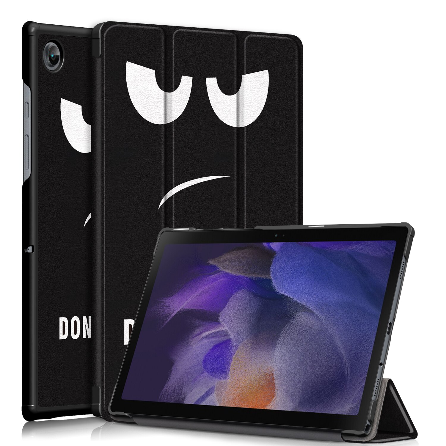 Husa de protectie tableta, HUEIROY, Compatibil cu Samsung Galaxy Tab A8, Negru/Alb