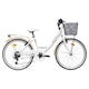 Bicicleta City 24" Cadru Otel, 6 Viteze, Shimano TY-21 V-brakes, Alb/Bej