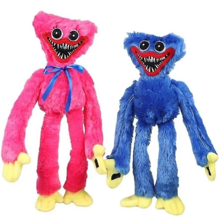 Picodino Poppy Playtime Huggy Wuggy és Kissy Missy plüssjáték készlet, kék/rózsaszín, 39 cm, 2db