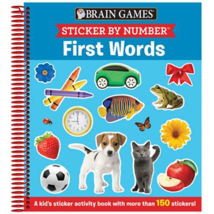 Brain Games - Sticker by Number: First Words (Ages 3 to 6): A Kid's Sticker Activity Book with More Than 150 Stickers! de Publications International Ltd
