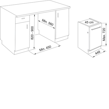 Masina de spalat vase incorporabila Franke FDW 4510 E8P E, 10 seturi, 8 programe, Clasa E, Display Digital, Aqua Stop, 45 cm