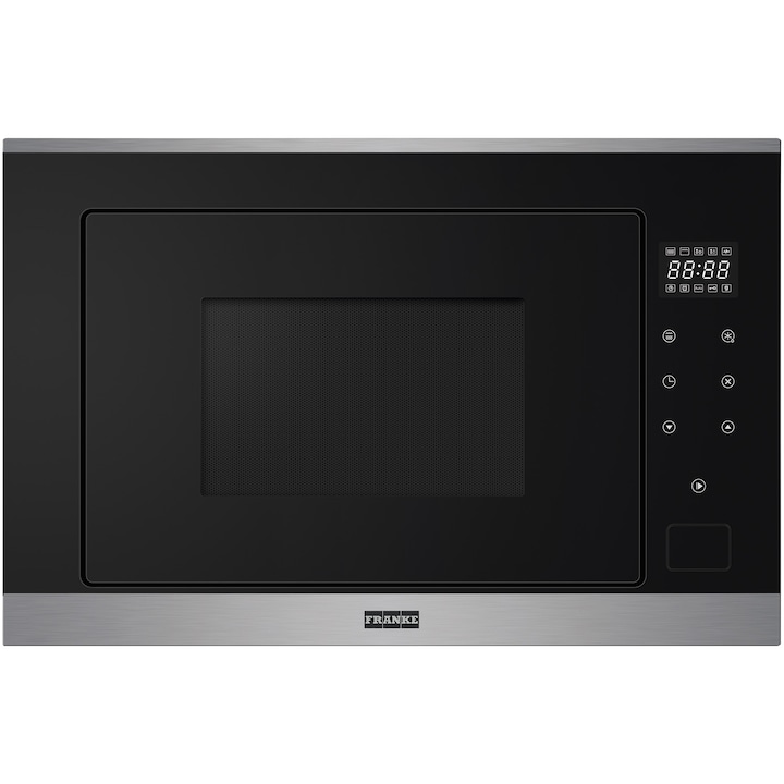 Микровълнова фурна за вграждане Franke FSM 25 MW XS, 25 л, 900 W, LED дисплей с Touch Control, 7 функции, Система за защита на детето, Черен/Inox