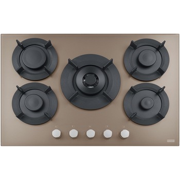 Plita incorporabila Franke FHMF 755 4G DC C, Gaz, 5 Arzatoare, Dubla Coroana, Aprindere electronica, Valva de siguranta, Arzatoare si gratare fonta, 75 cm, Oyster