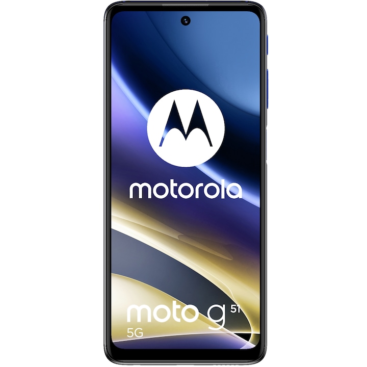 Motorola Moto G51 5G Mobiltelefon, Kártyafüggetlen, Dual SIM, 64GB0, 4GB RAM, 5G, Indigó kék