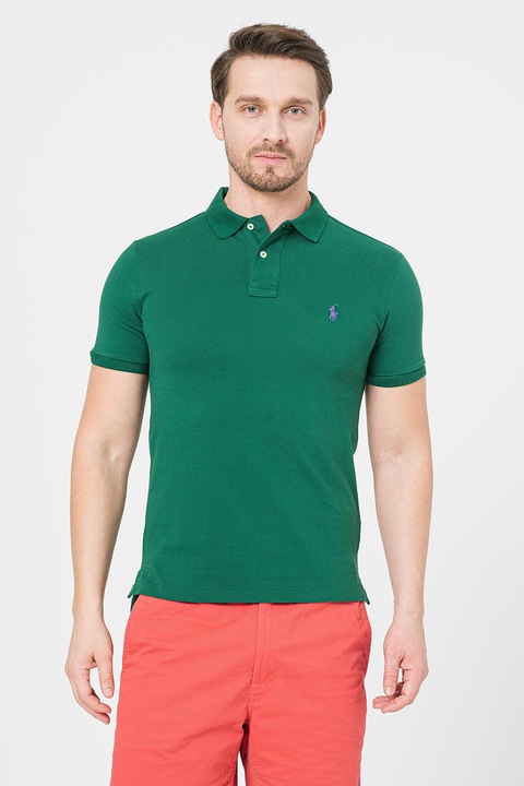 Polo Ralph Lauren, Tricou polo slim fit cu logo Core, Verde englez