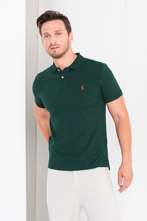 Polo Ralph Lauren, Tricou polo slim fit cu logo Core, Verde inchis