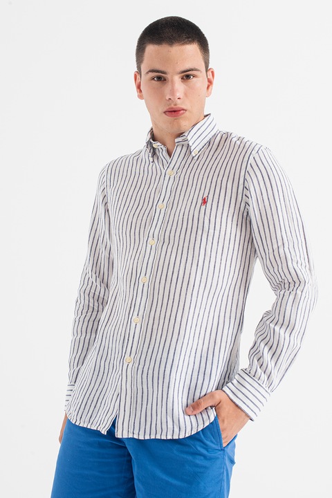 Polo Ralph Lauren, Camasa de in cu maneci lungi Classics, Alb/Bleumarin, XL