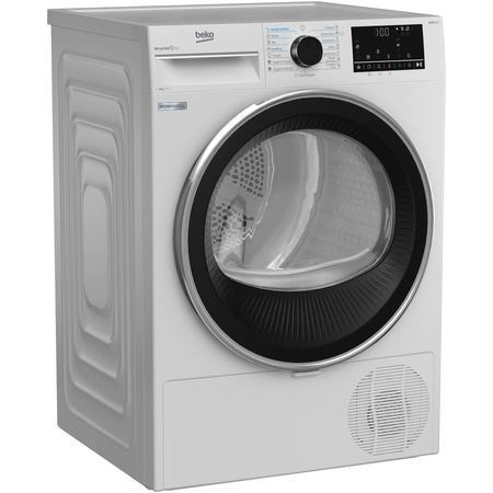Uscator de rufe Beko B5T68233, Pompa de caldura EcoGentle™, 8 kg, 15 programe, Clasa A++, RecycledDry, IronFinish, Hygienic Reresh, SteamCure, Alb