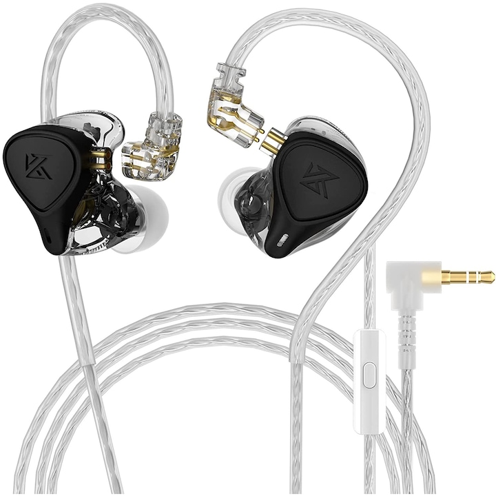 KZ x Crinacle CRN ZEX Pro fejhallgató, hibrid, HIFI fülbe helyezhető elektrosztatikus, dinamikus, kiegyensúlyozott, zajszűrő, mikrofon, sport, játék, fekete