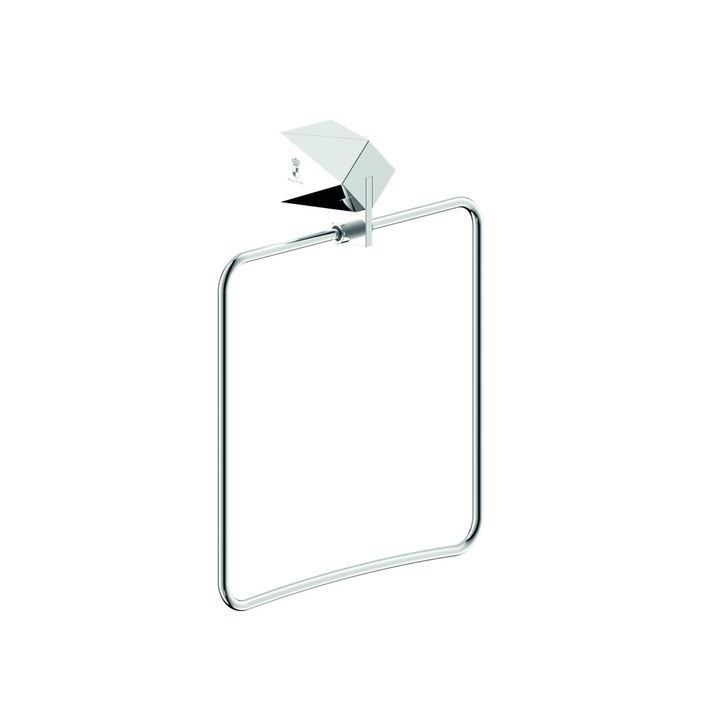 Suport pentru prosoape, Bravat, Zinc, Tip inel, 206 x 257 x 50 mm, Crom