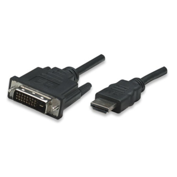 Cablu, Manhattan, HDMI / DVI-D, 3 m, Negru