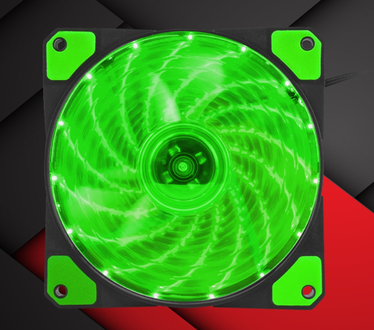 Cooler de sistem, Genesis, Hydrion 120, Cu iluminare LED, Negru/Verde ...