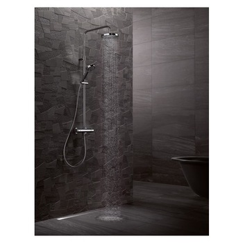 Coloana de dus Kludi Logo THM Dual Shower System, cu baterie de dus termostatata, Crom Coloana de dus Kludi Logo THM Dual Shower System, cu baterie de dus termostatata, Crom