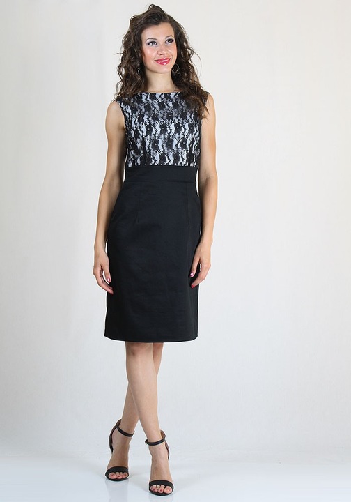 Рокля с къс ръкав Rumena 21081, Черен