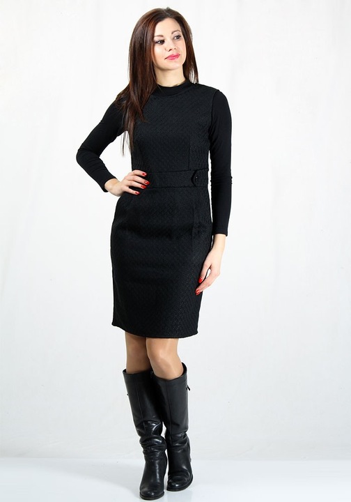 Рокля с къс ръкав Rumena 27007, Черен