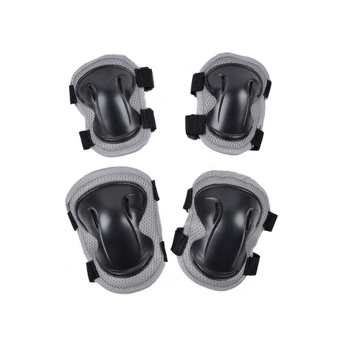 Set de protectie pentru genunchi si coate Lumi LUXURY, negru-gri, 12x10x16 cm