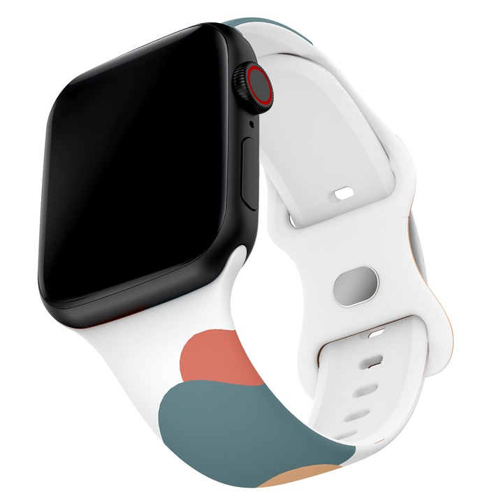 Curea smartwatch, Silicon, Compatibila cu Apple Watch 7/6/5/4/3/2/1, 41/40/38 mm, Multicolor
