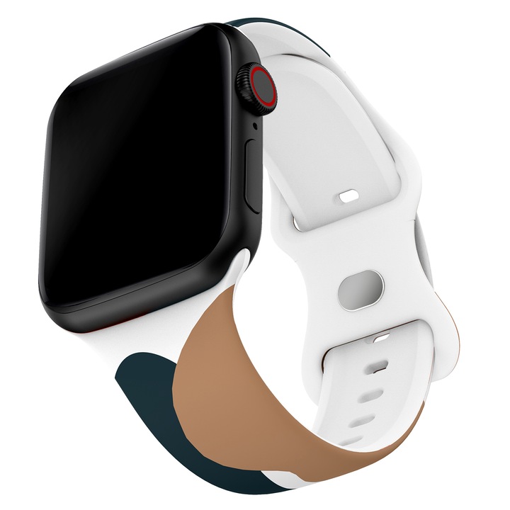 Curea smartwatch, Silicon, Compatibila cu Apple Watch 7/6/5/4/3/2/1, 42/44/45 mm, Multicolor