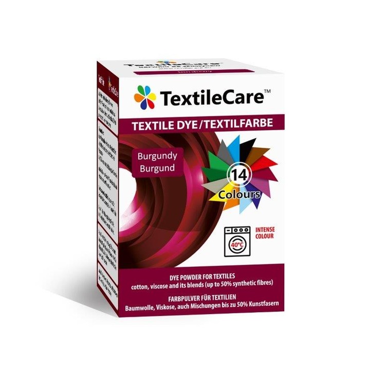 Vopsea materiale, TextilCare, Compatibil cu masina de spalat, Bordo, 350g