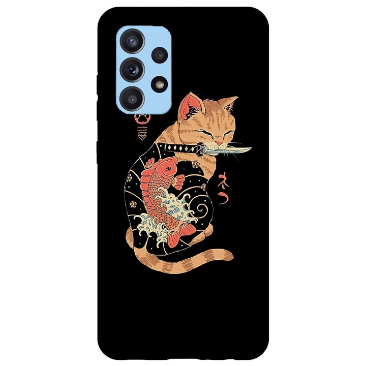 Husa compatibila cu Samsung Galaxy A72 5G model Yakuza cat, Silicon, TPU, Viceversa