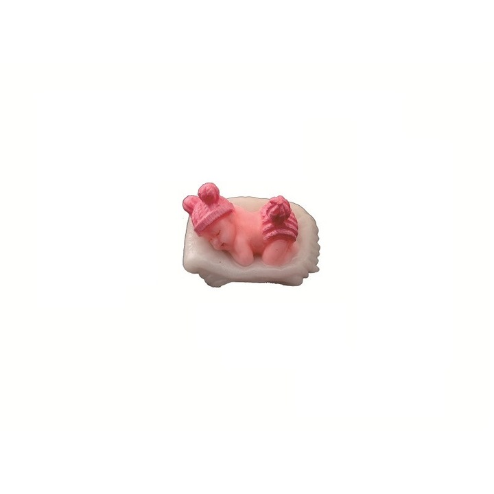 Babarózsaszín gyertya, 7 x 5 cm