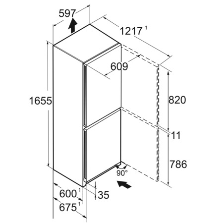 Combina frigorifica Liebherr CNd 5023 Plus, NoFrost, EasyFresh, 280 l, 165.5 сm, Clasa D, Alb