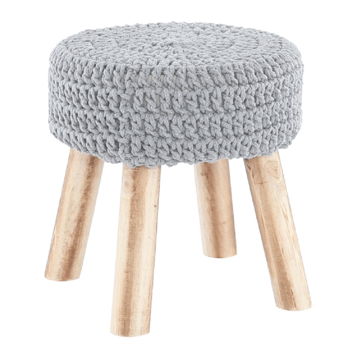 Taburet lana gri Naida 33x33x35 cm