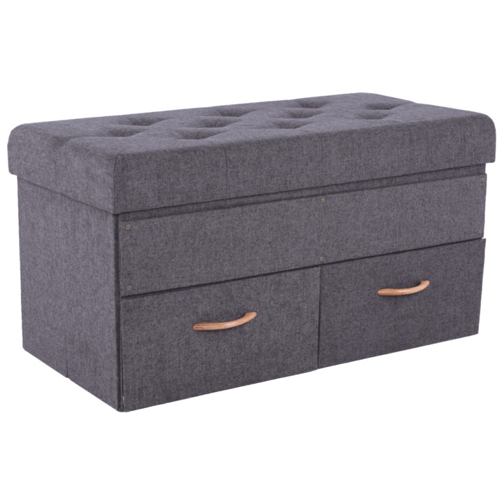 Пейка с 2 чекмеджета сив плат Sulot 84x42x43 см