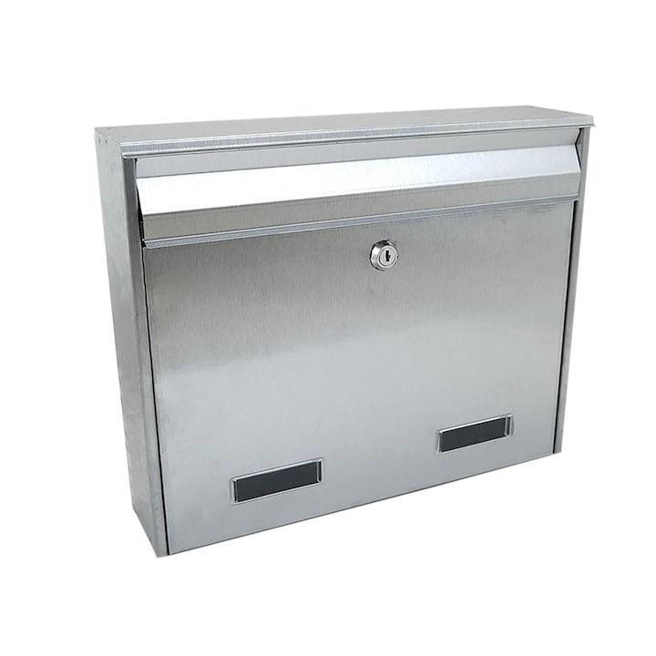 Пощенска кутия Damech, Неръждаема стомана, Формат C4, Сребрист, 36 x 9 x 29 см